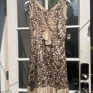 Lanvin Collection tan black dress US size 5.5, Paris size 36